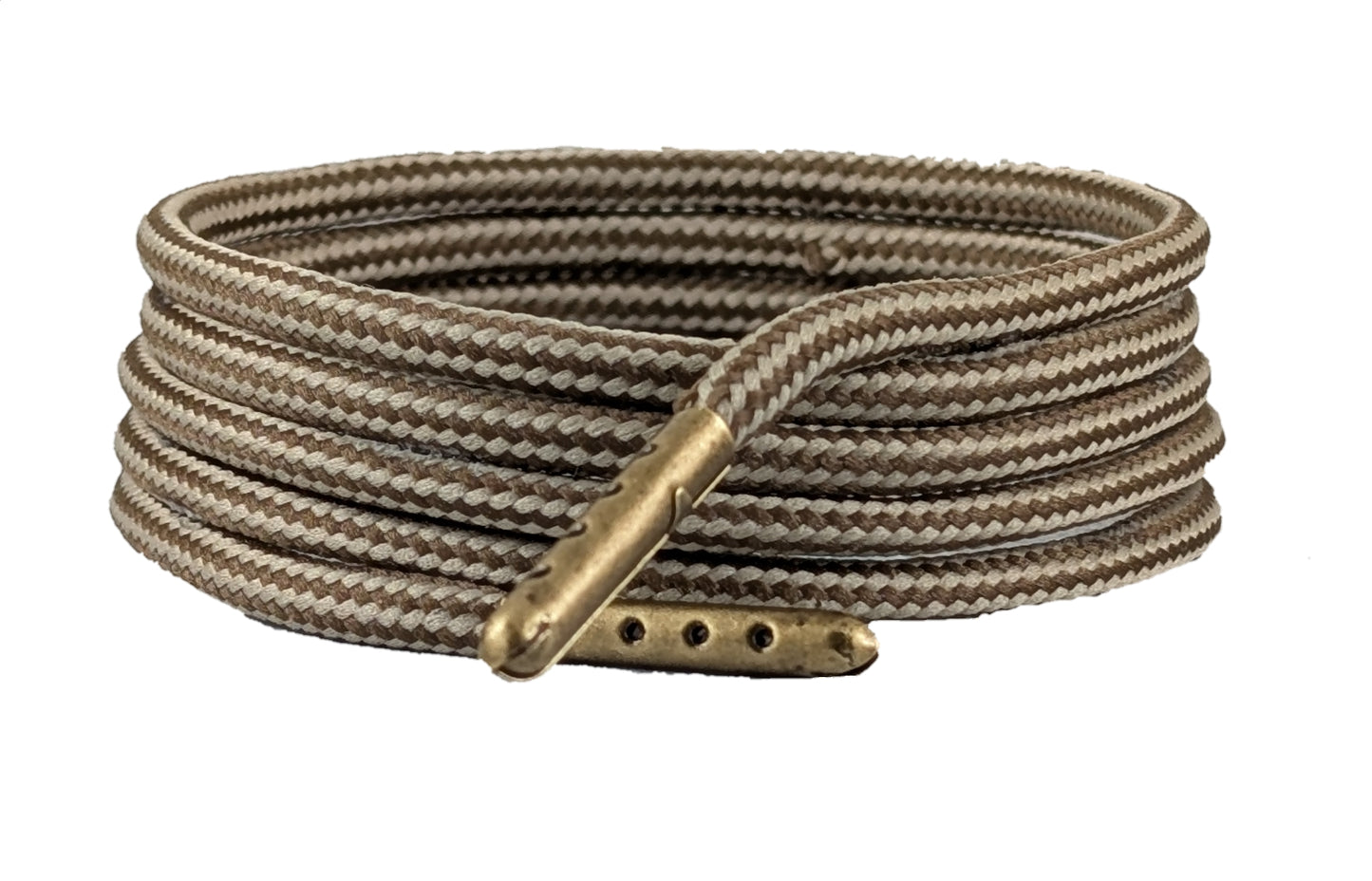 Cream & Brown shoe and Boot Laces round
