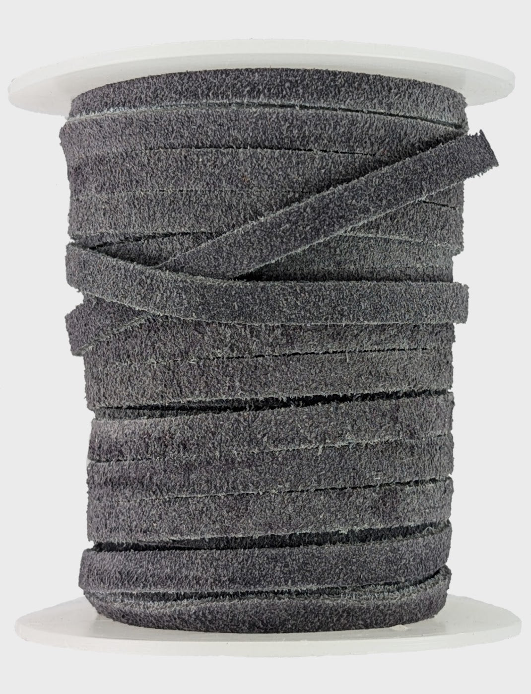 Grey Flat suede Leather cord 5 mm wide