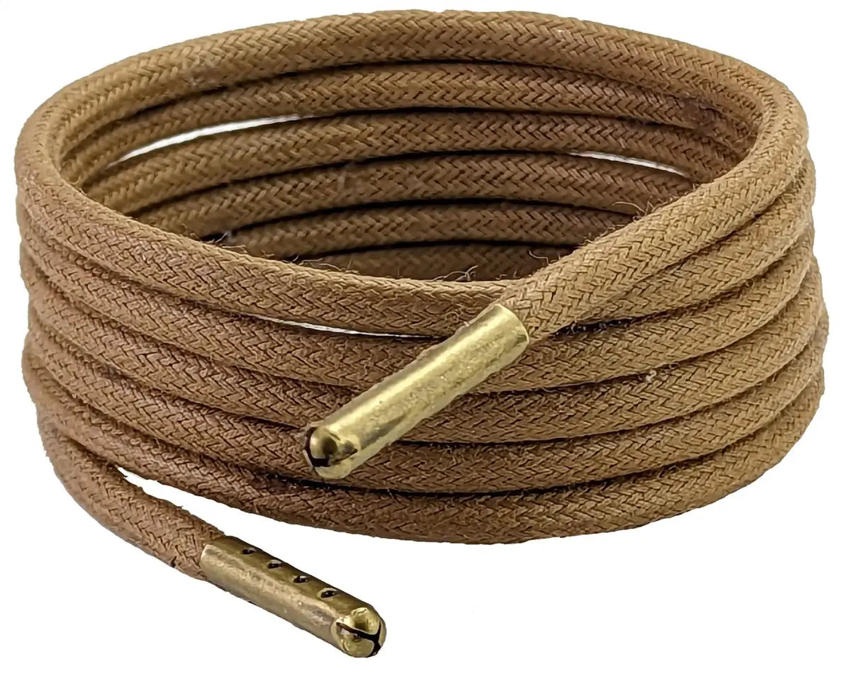 Shoelaces & Boot Laces Light Tan Brown 3 mm Round waxed cotton My Store