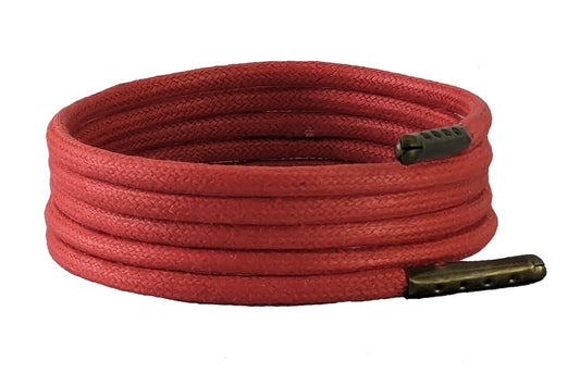 Red 4 mm wax cotton Shoelaces & Boot laces Round