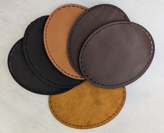  Elbow and Knee Patches made from Genuine  soft napa leather Back Brown & light Brown
