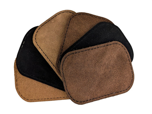 Sew on Repair Patches Genuine leather suede Back Brown & Light Brown