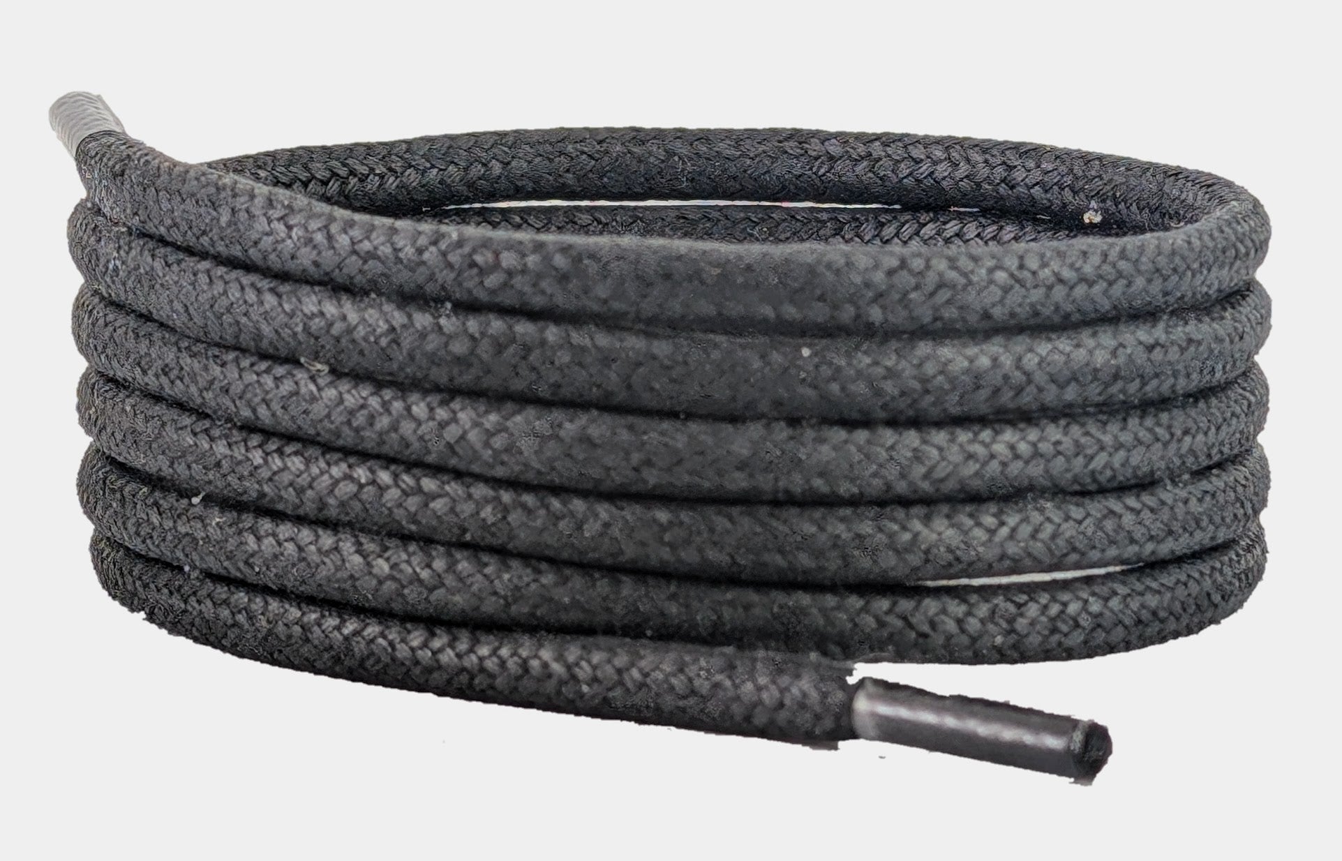 Black 5 mm round wax cotton shoelaces & Boot laces