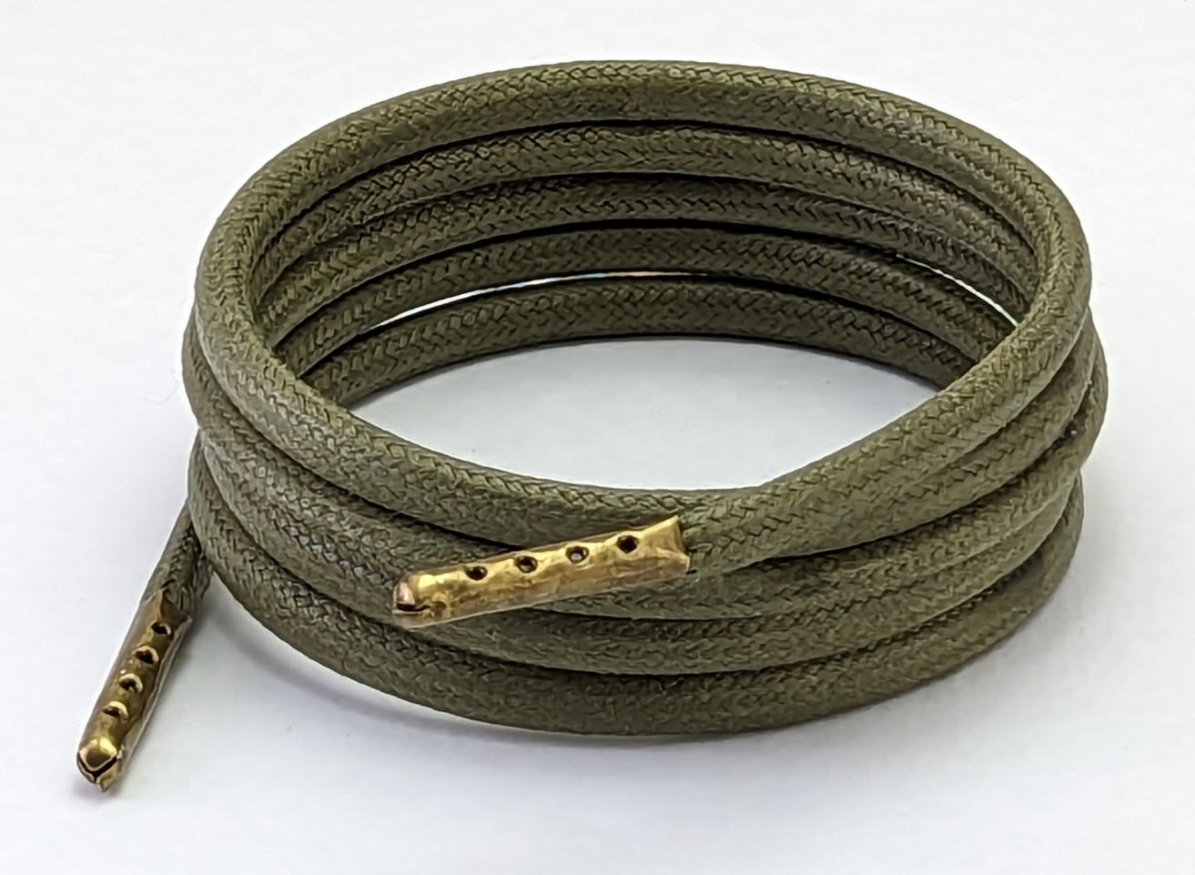 Green wax cotton shoelaces & Boot Laces 4 mm round
